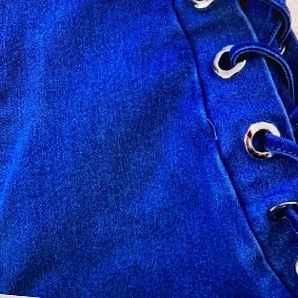 C’est Toi Dark Blue Jean Jumpsuit with Ties - Picture 4 of 12